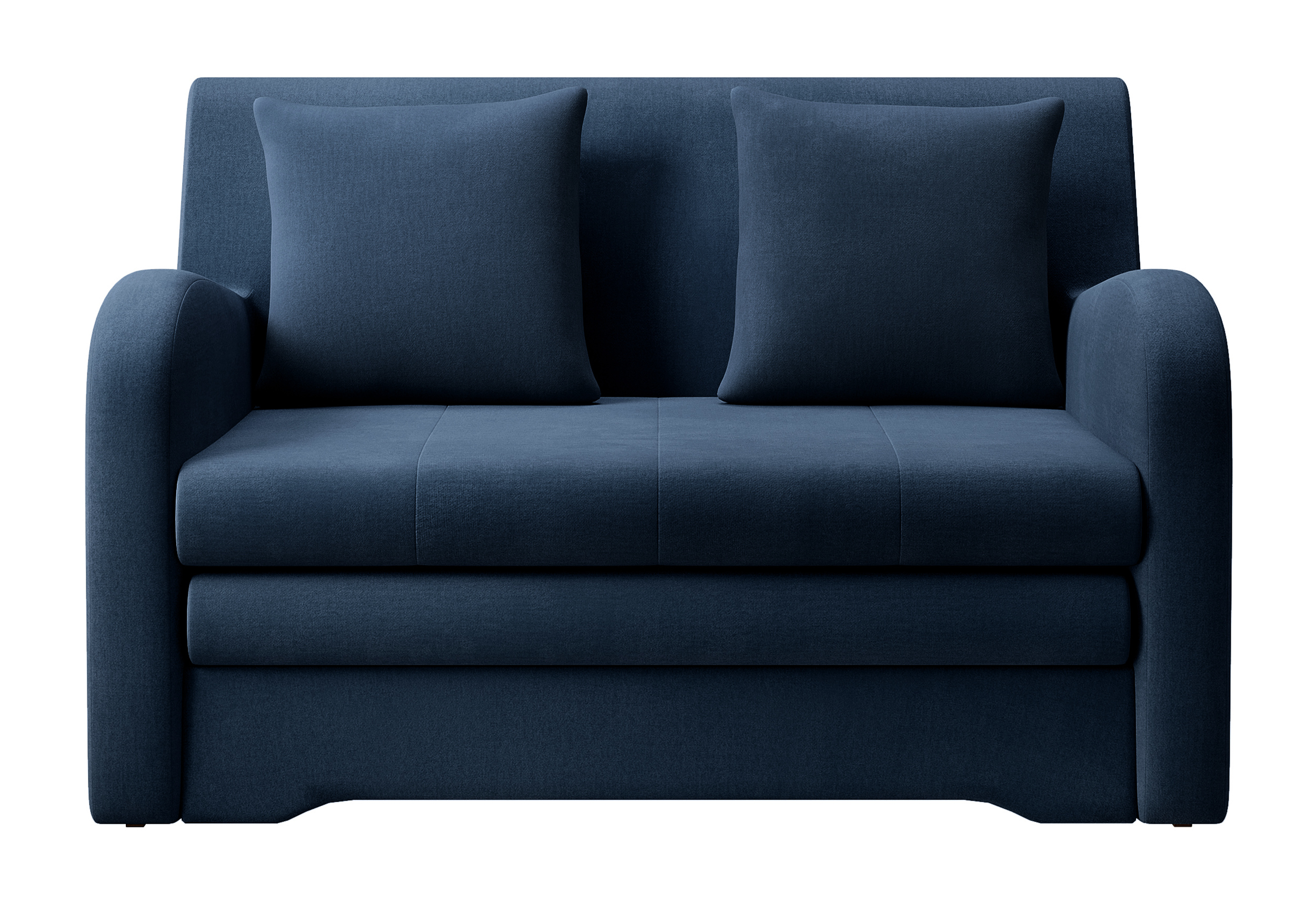 Kanapa rozkładana dwuosobowa Buttoli z pojemnikiem granatowa w tkaninie hydrofobowej - zdjęcie 1