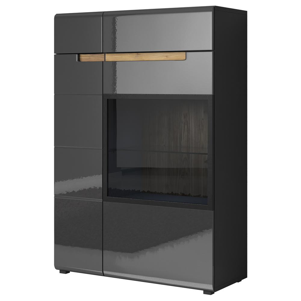 Barek Kanopus wąski ze szklanym frontem antracyt - zdjęcie 1