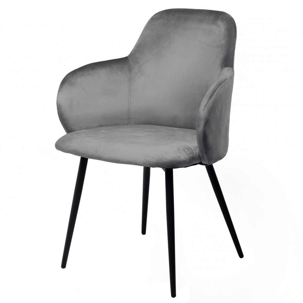 Krzesło tapicerowane Mandolisa szare - zdjęcie 1