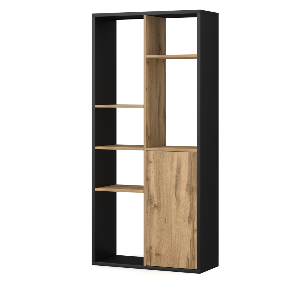 Regał Espei 2w1 czarny/dąb artisan - zdjęcie 1