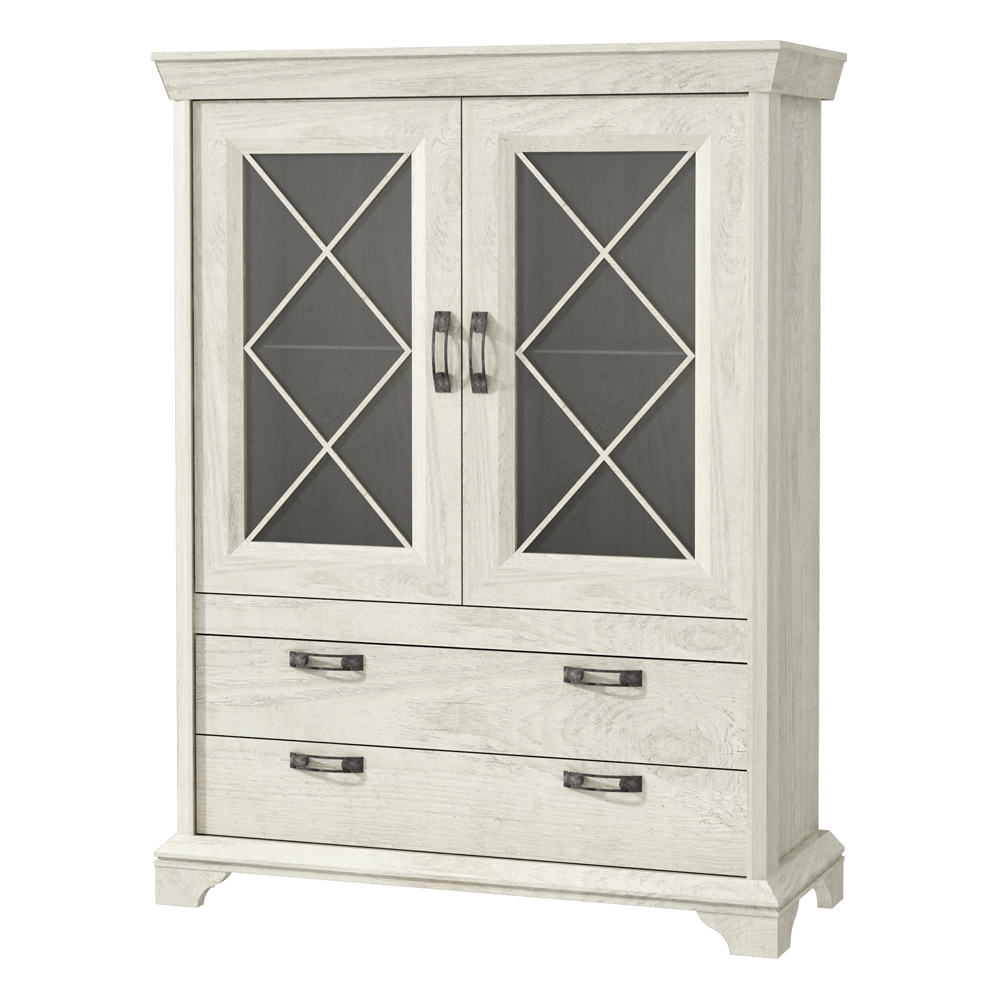 Witryna dwudrzwiowa Xisto z dwiema szufladami - zdjęcie 1