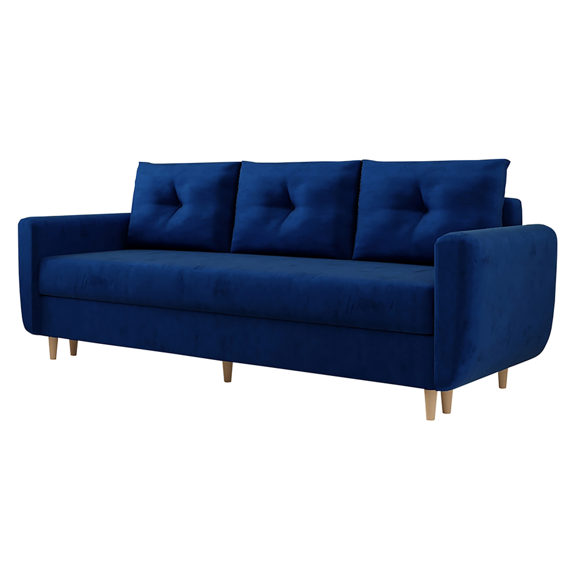 Kanapa rozkładana Chesby z pojemnikiem granatowa - zdjęcie 1