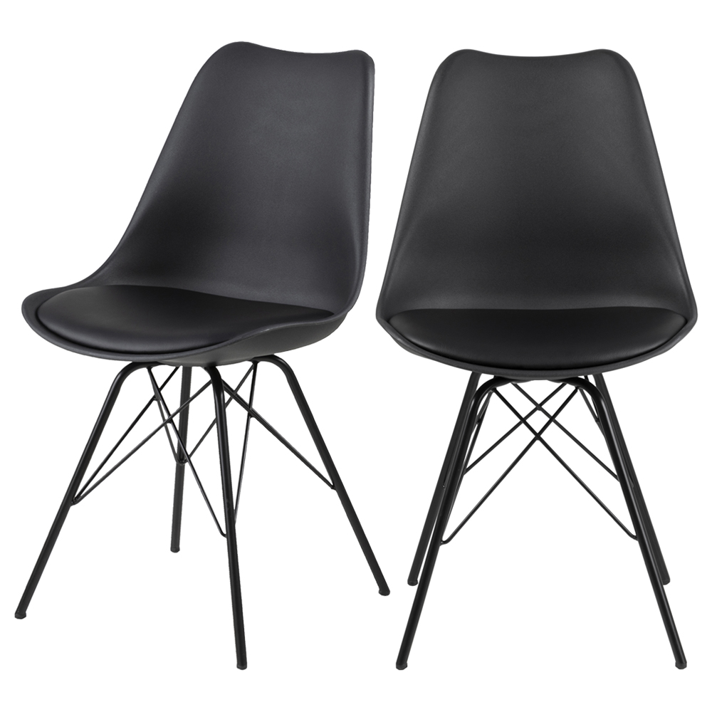 Zestaw dwóch krzeseł Sapodilla czarna ekoskóra