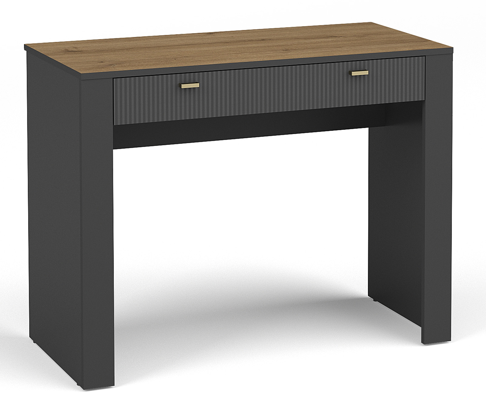 Toaletka Lammila z szufladą 99 cm czarny / dąb whisky - zdjęcie 1