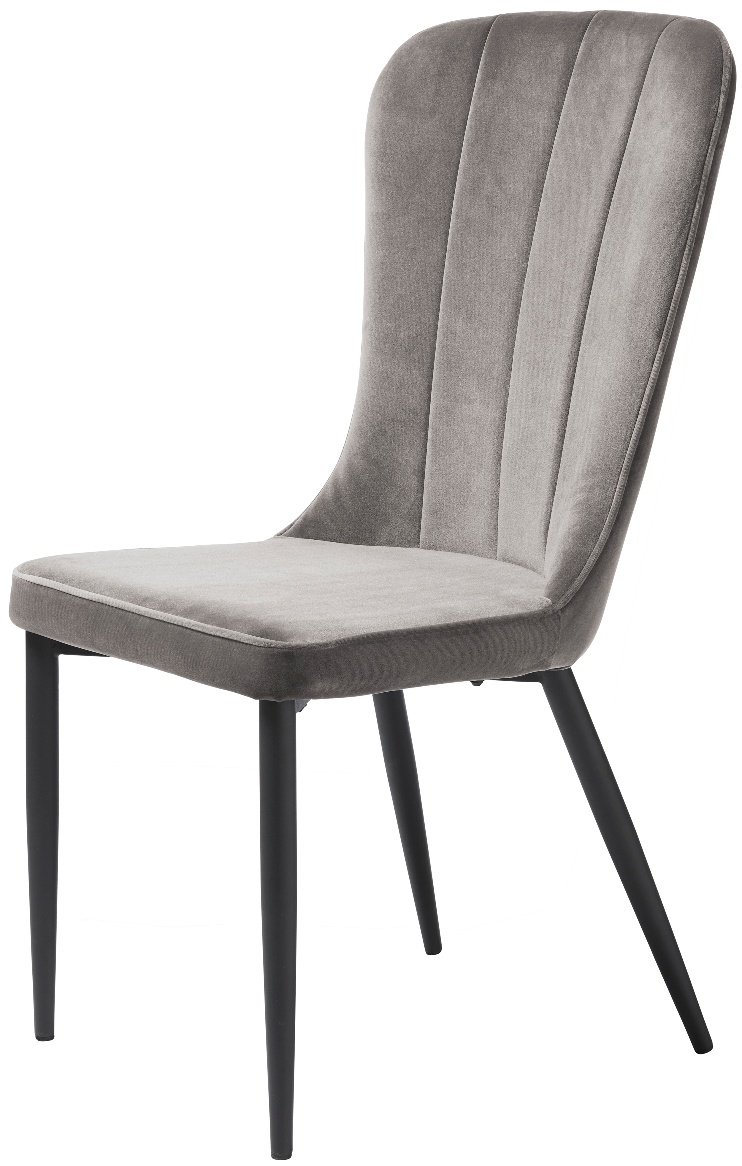 Krzesło tapicerowane Edodes czarne nogi szary velvet - zdjęcie 1