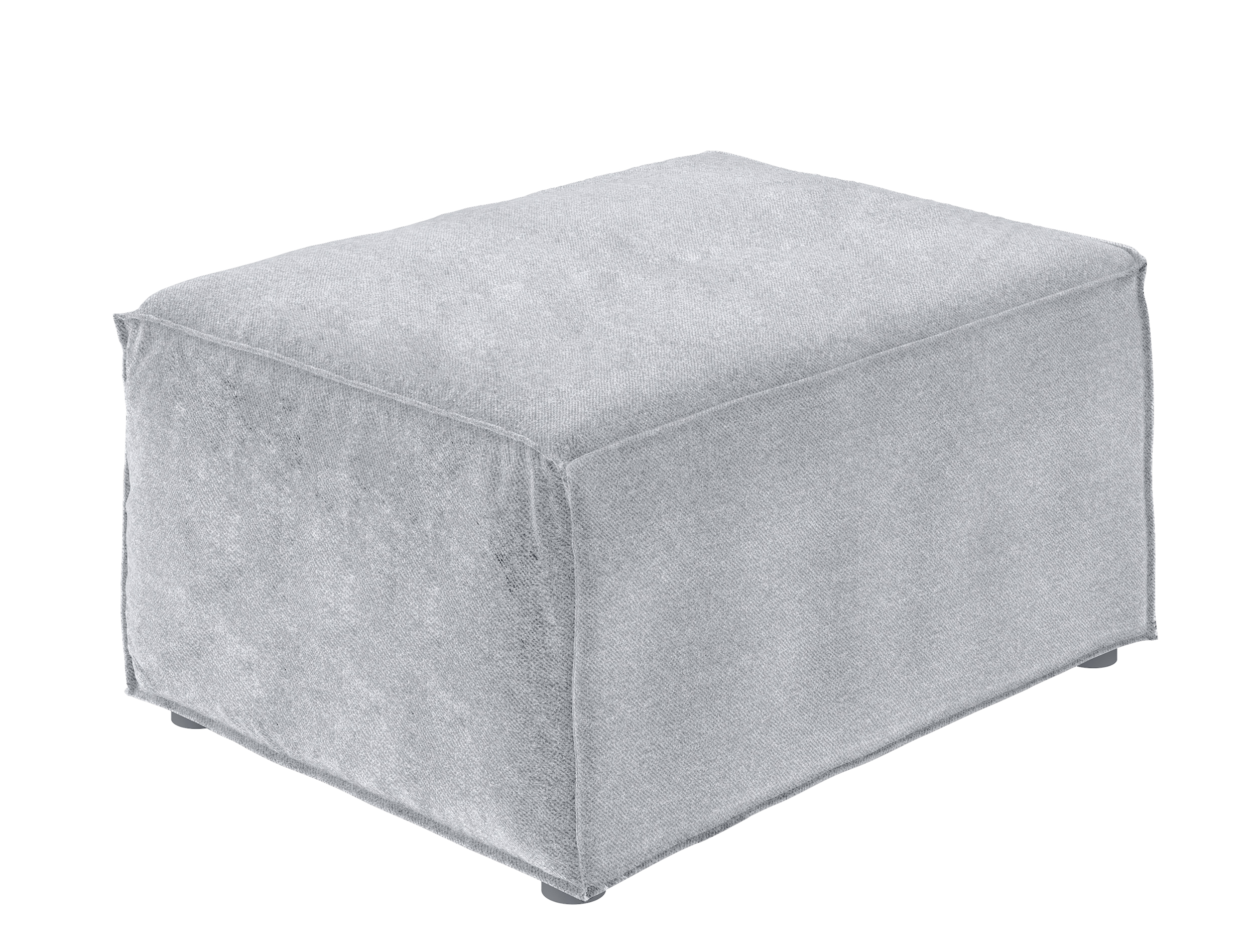 Pufa Copertino 65x90 cm jasnoszara welur hydrofobowy - zdjęcie 1