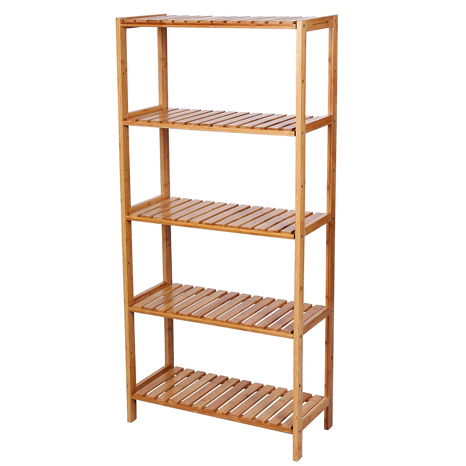 Regał łazienkowy Naturalel z bambusowego drewna z pięcioma półkami - zdjęcie 1
