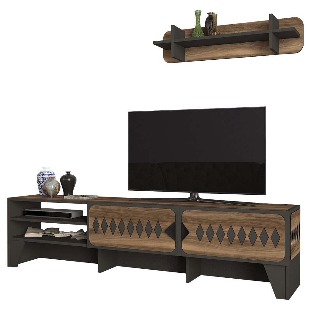 Meblościanka Chessy antracyt/orzech - zdjęcie 1