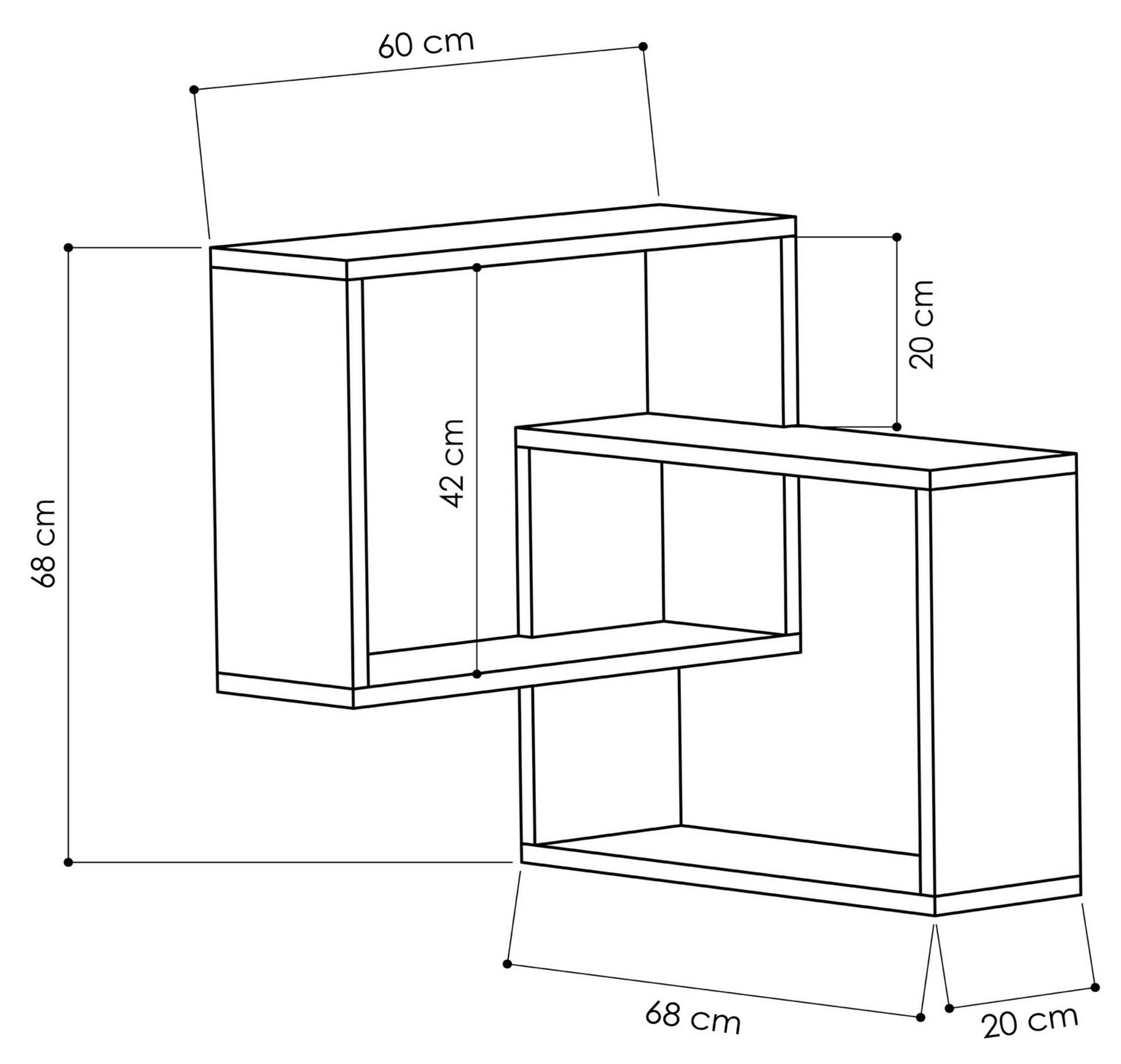 Półka wisząca Catane 68 cm dąb sonoma