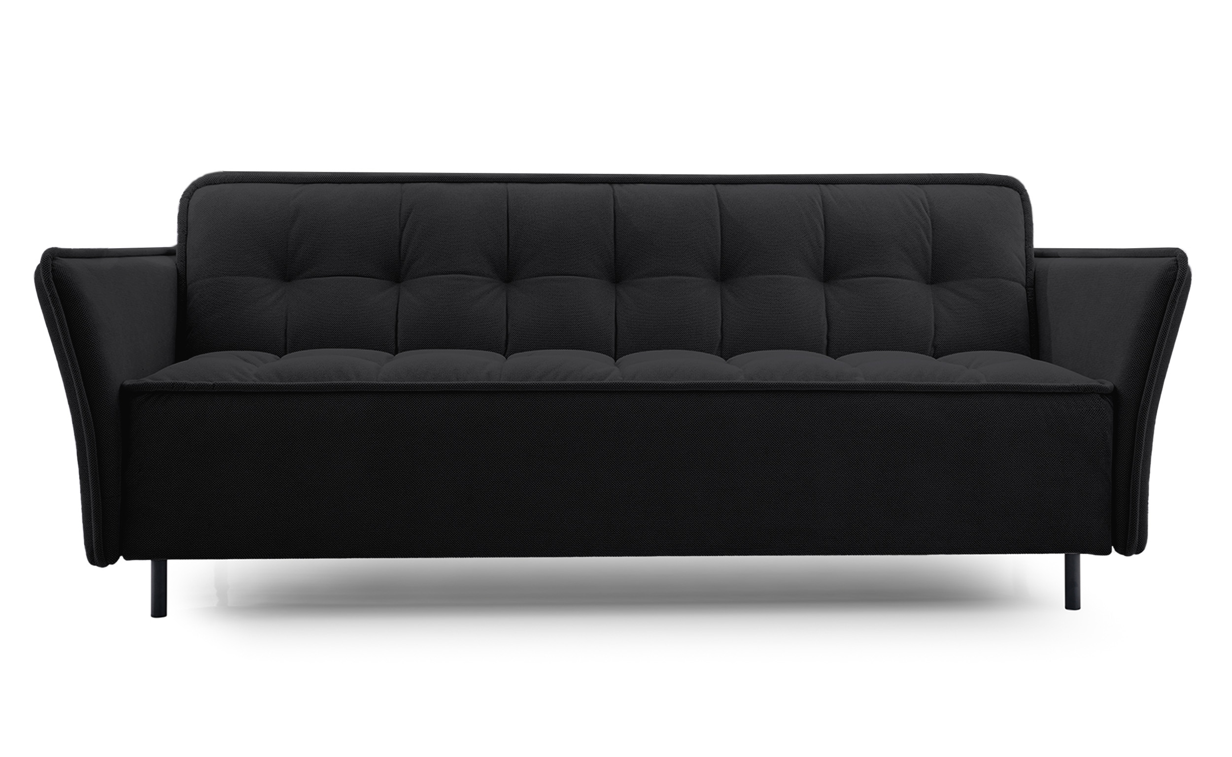 Wersalka rozkładana trzyosobowa Pallaso z pojemnikiem czarna szenil hydrofobowa - zdjęcie 1