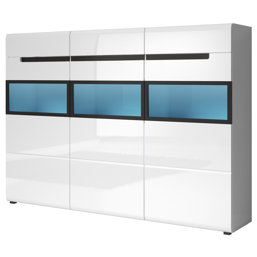 Barek Kanopus wysoki ze szklanymi frontami biały - zdjęcie 1