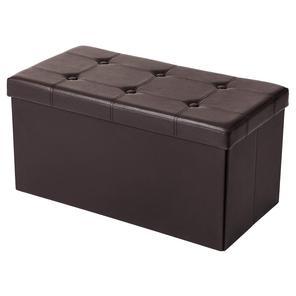 Kufer pikowany Riatella 76x38 cm z ekoskóry brązowy - zdjęcie 1