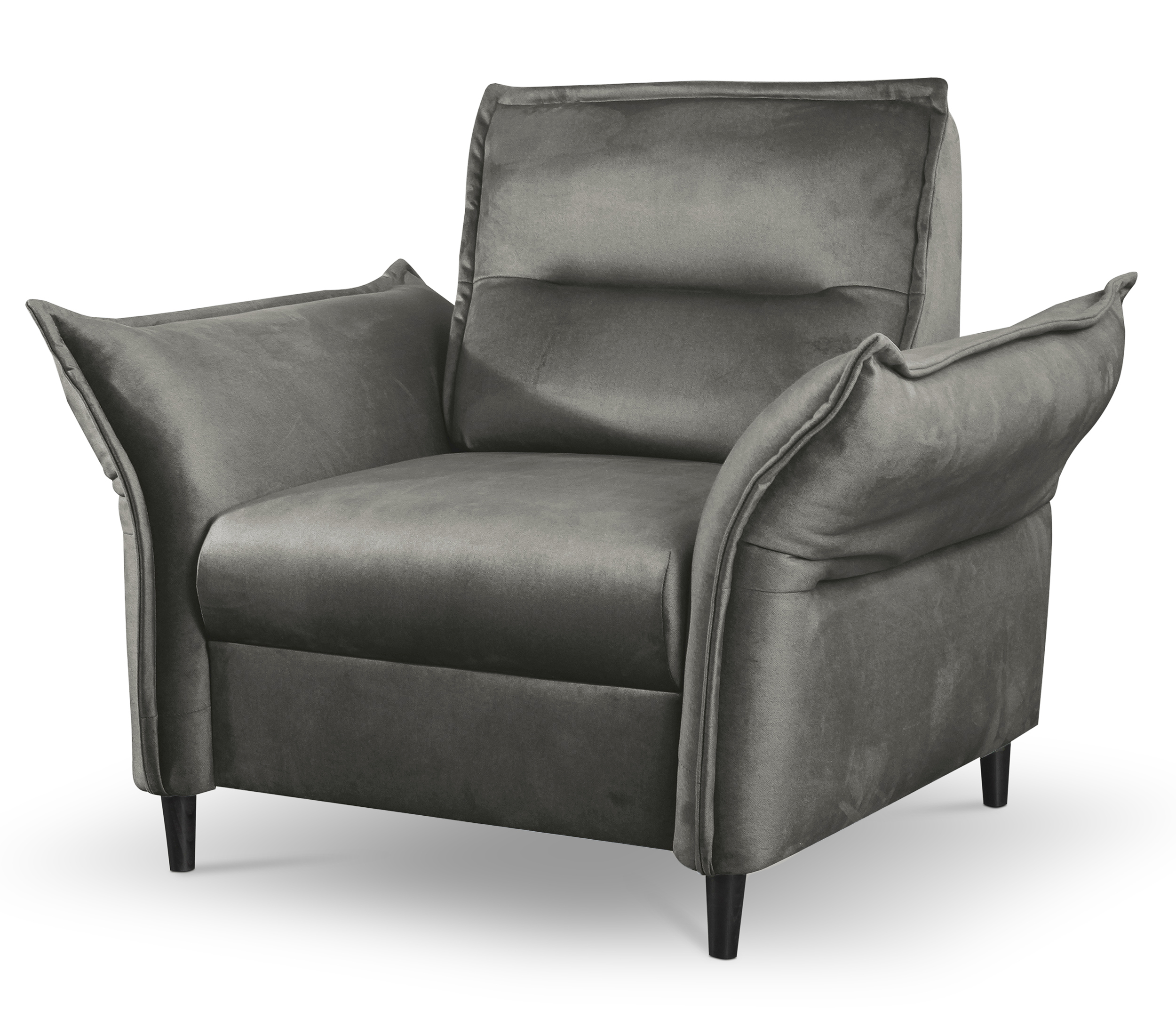 Fotel kubełkowy Wlora ciemnoszary velvet hydrofobowy - zdjęcie 1