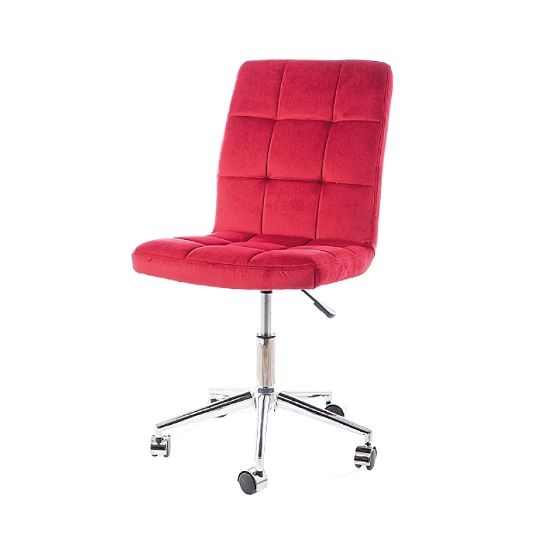 Fotel biurowy Leonero bordowy velvet  - zdjęcie 1