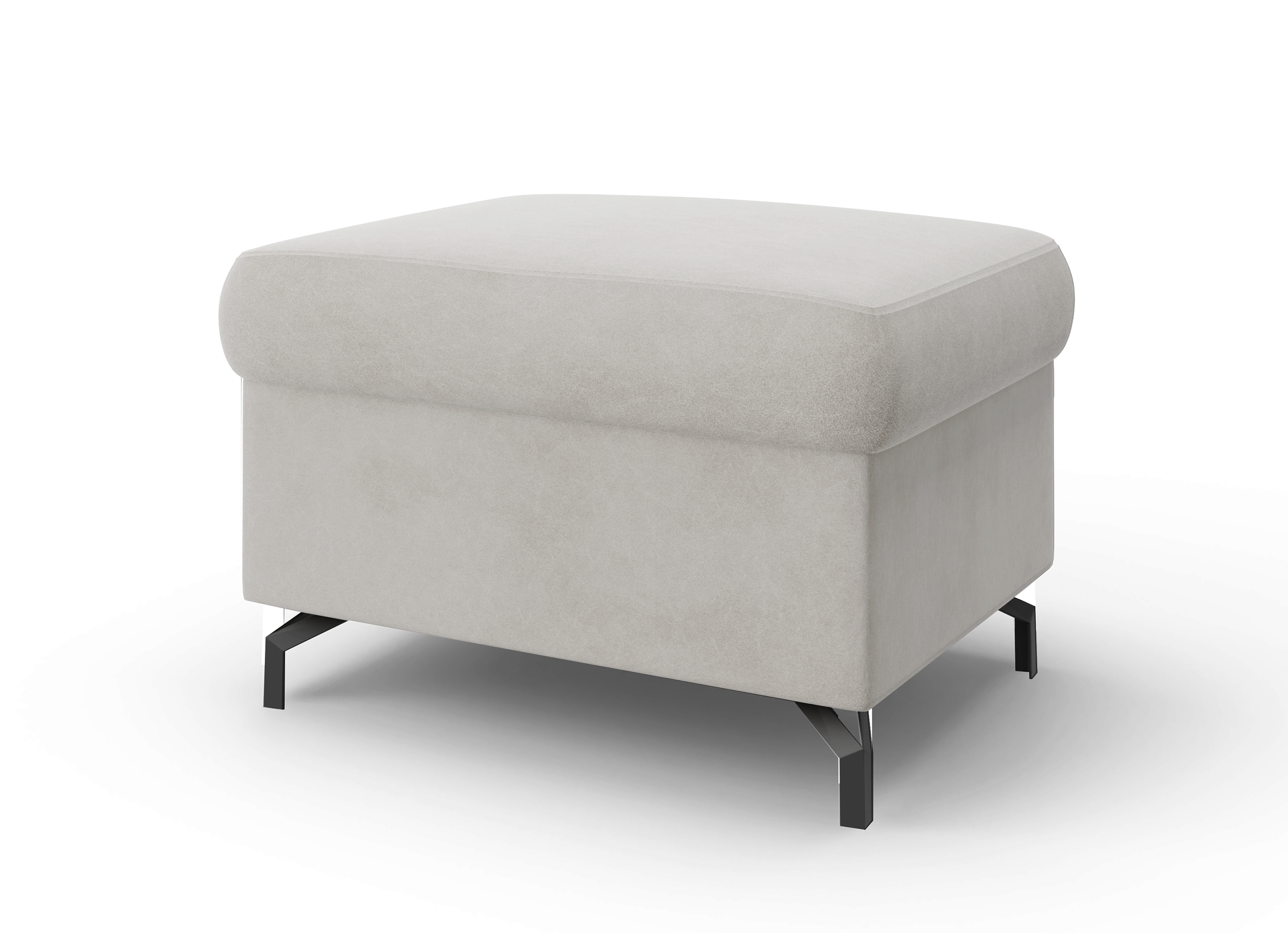 Pufa Lambo z pojemnikiem kremowa welur łatwoczyszczący - zdjęcie 1