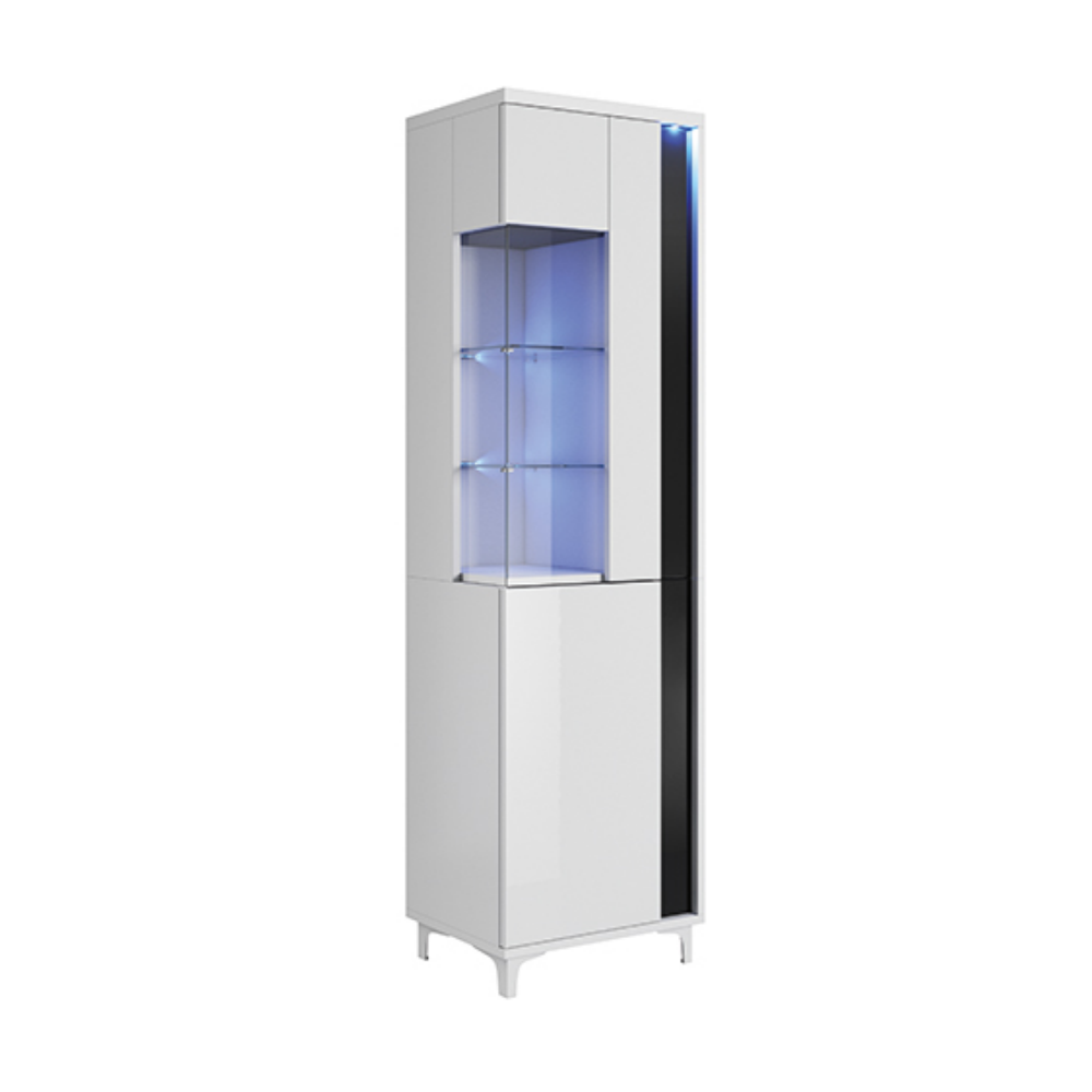 Witryna stojąca Mudien z czarną wstawką 50 cm wysoka prawostronna - zdjęcie 1