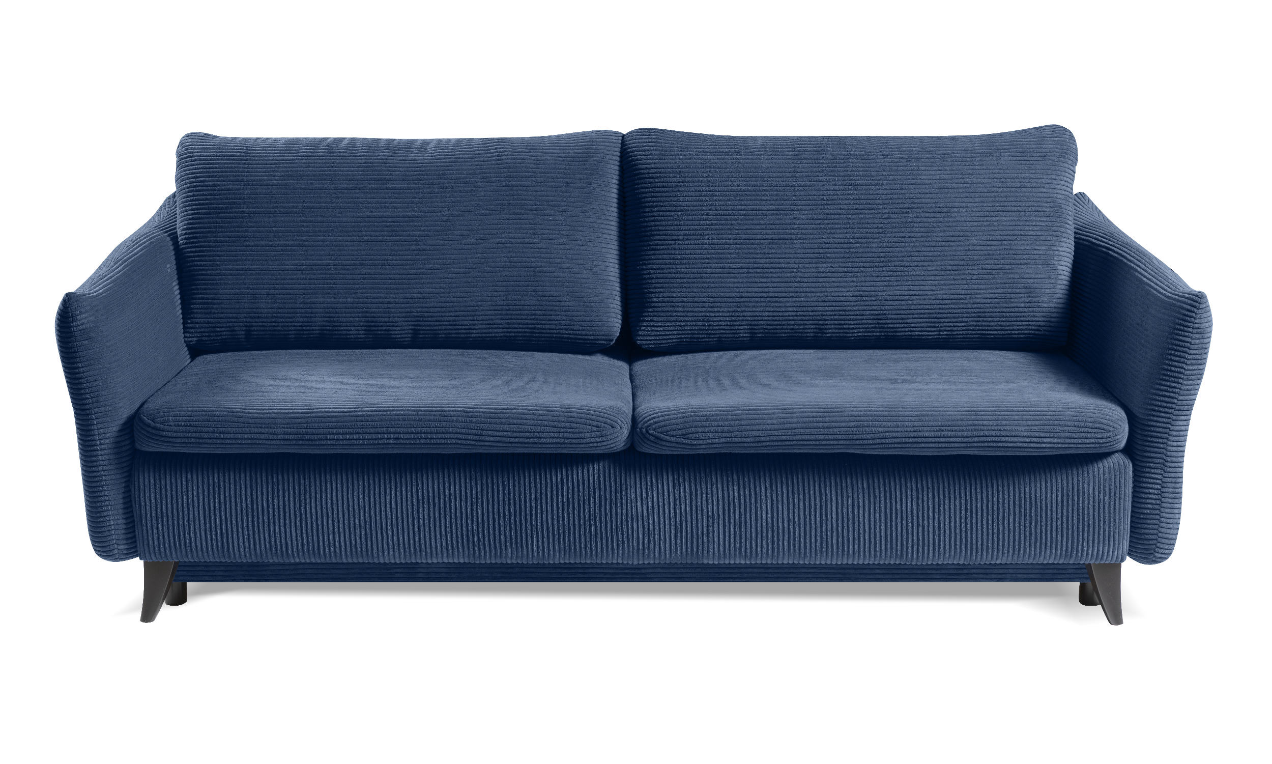 Kanapa rozkładana trzyosobowa Lommedalen z pojemnikiem granatowa sztruks - zdjęcie 1