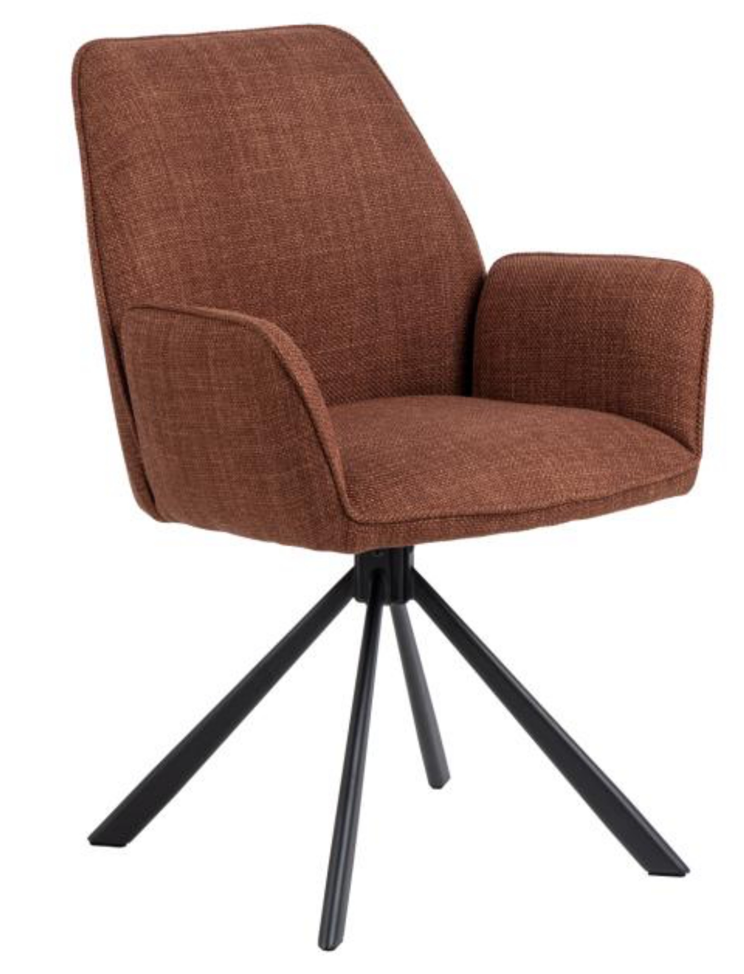 Krzesło tapicerowane Octality z funkcją obracania brązowe - zdjęcie 1