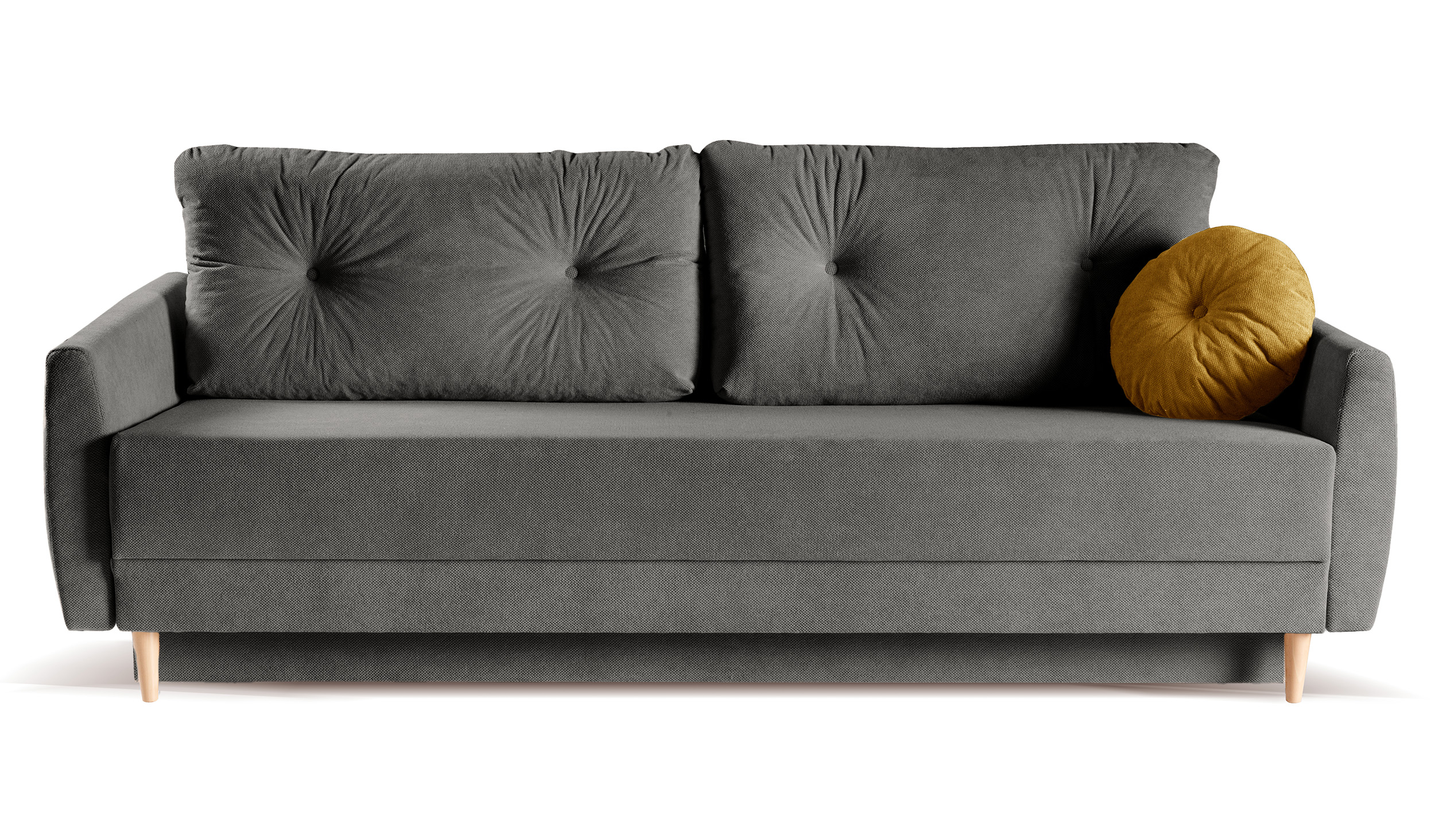 Kanapa trzyosobowa Hollea z funkcją spania Curio ciemnoszara plecionka - zdjęcie 1