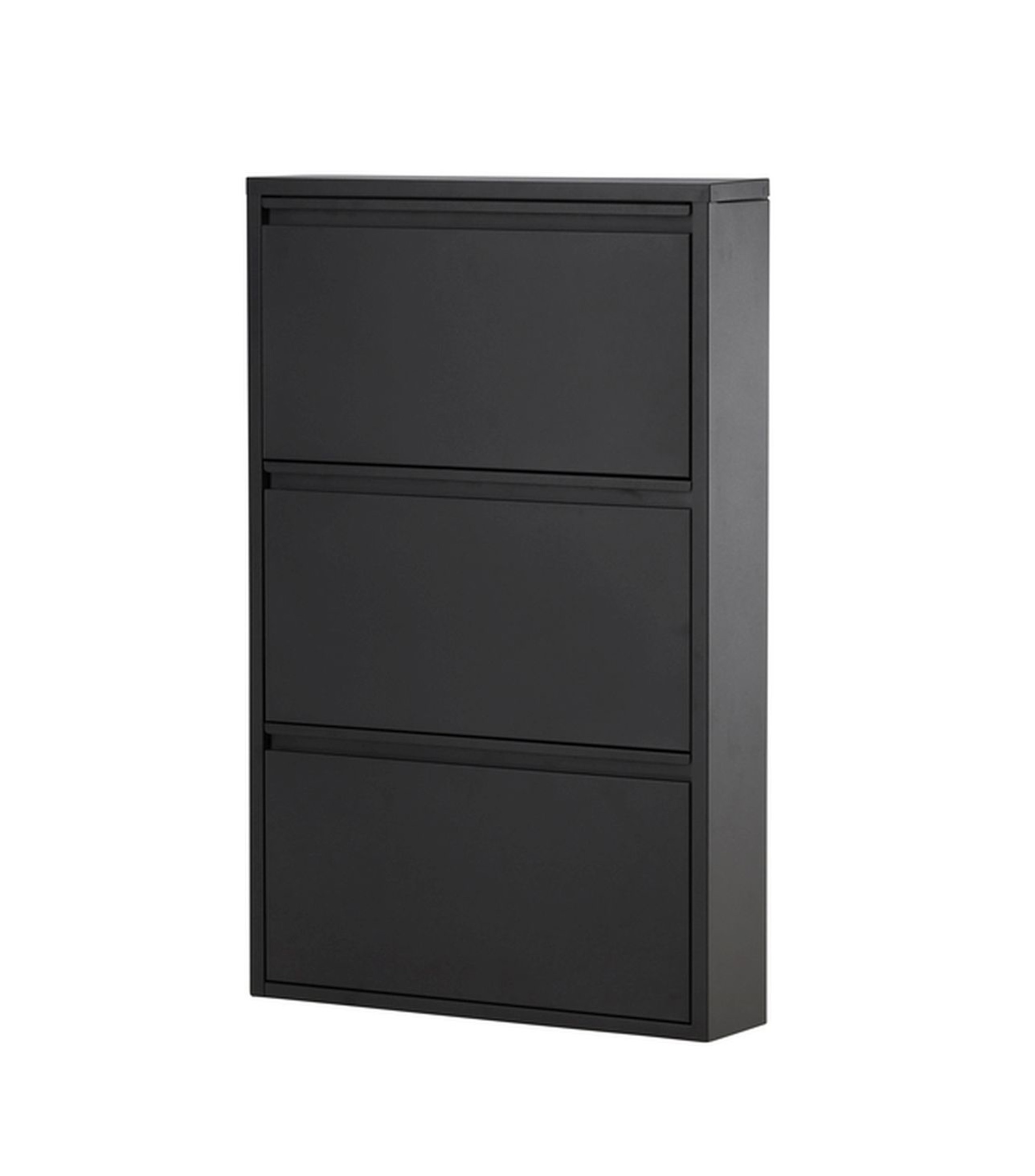 Szafka na buty Voties 103x60 cm z trzema półkami czarna stalowa - zdjęcie 1