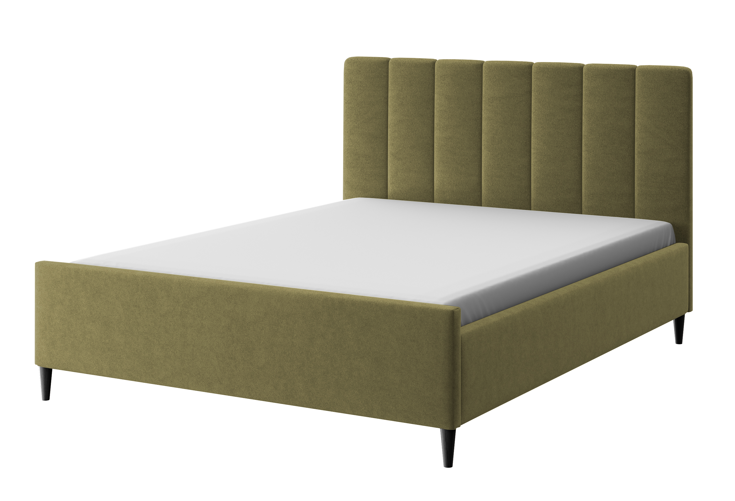 Łózko tapicerowane Pianetti oliwkowe 140x200 stelaż metalowy welur