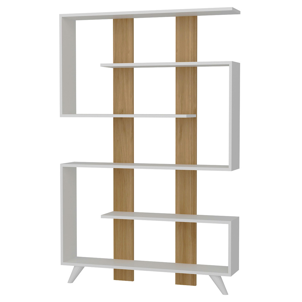 Regał otwarty Regiive biały/orzech - zdjęcie 1