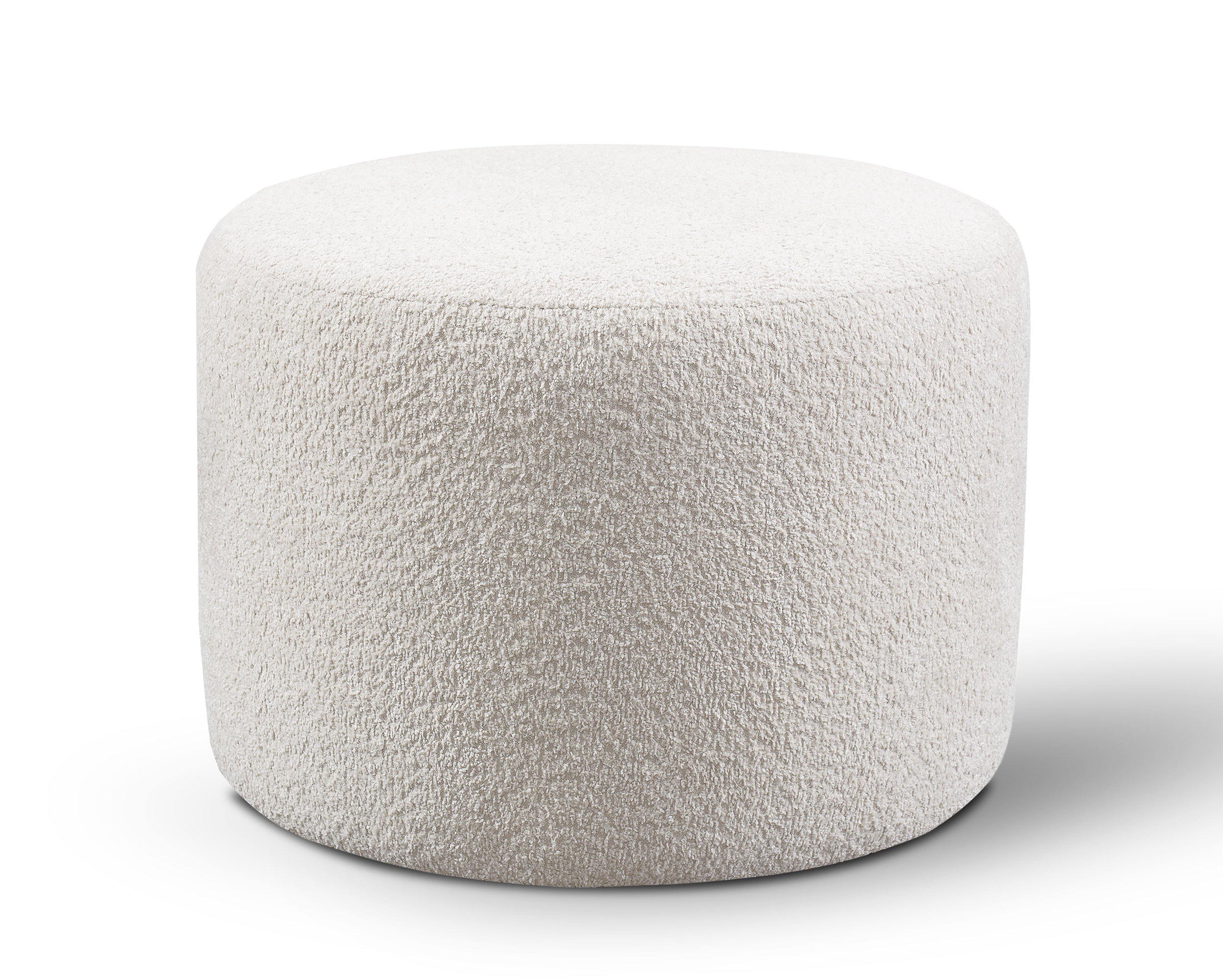 Pufa 60 cm Carmela kremowa boucle nogi czarne - zdjęcie 1