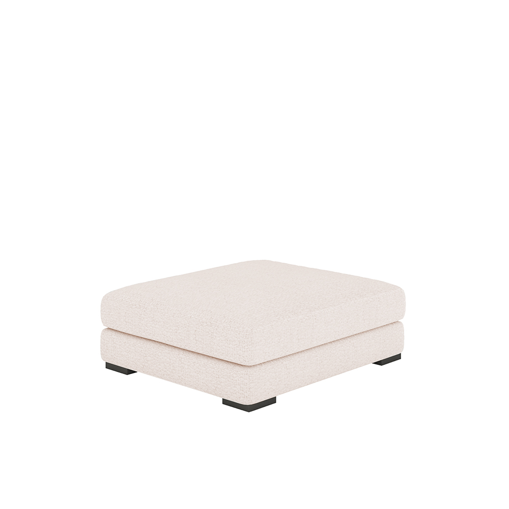 Pufa Mia jasnobeżowa w tkaninie łatwoczyszczącej - zdjęcie 1