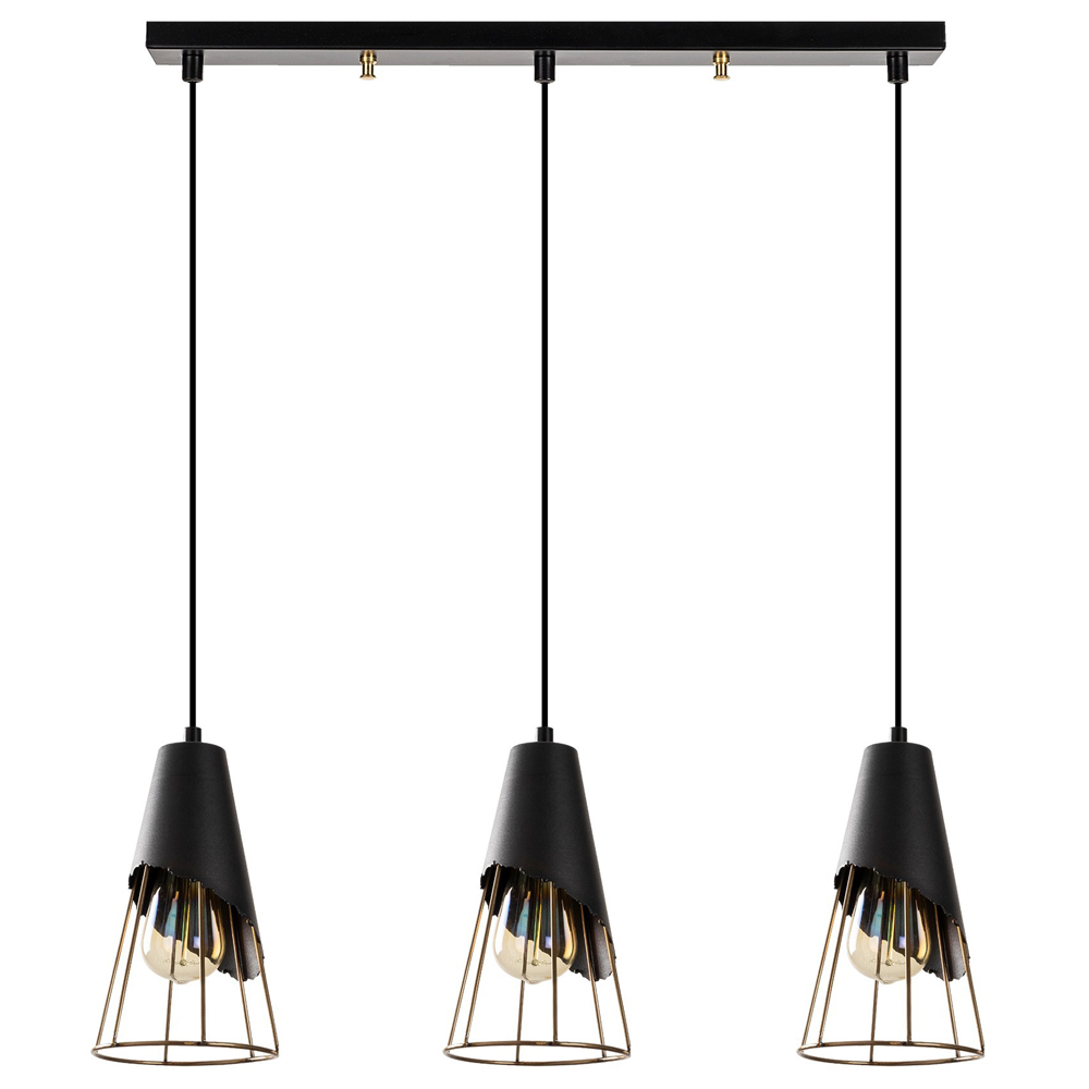 Lampa sufitowa Acetosella x3 67 cm czarna - zdjęcie 1