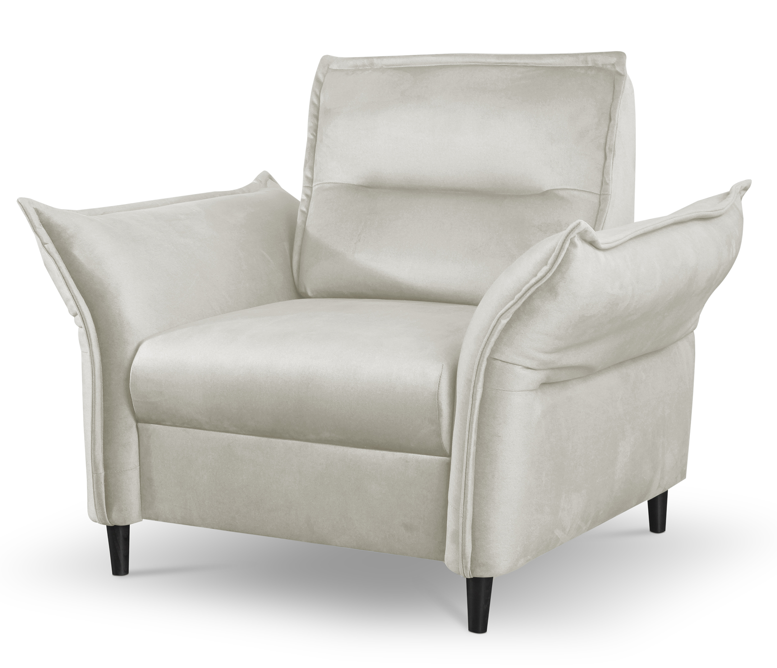 Fotel kubełkowy Wlora beżowy velvet hydrofobowy - zdjęcie 1