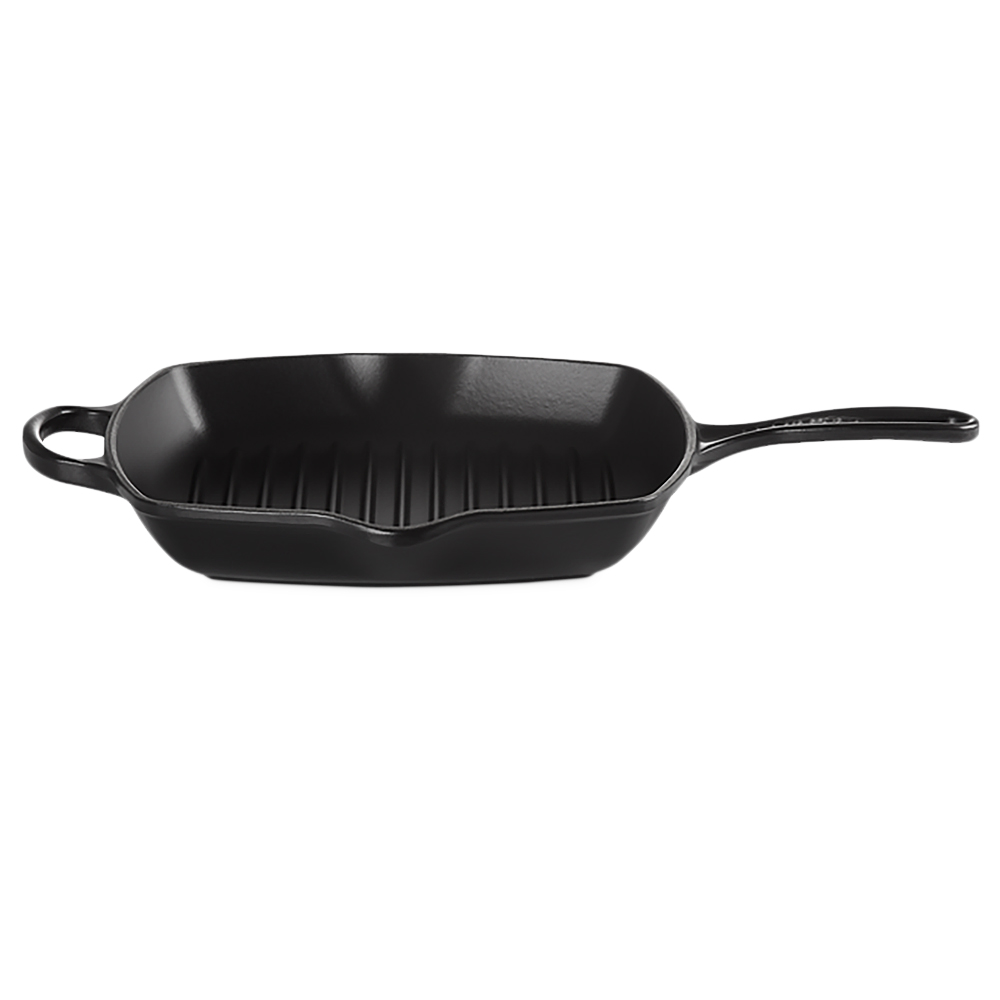 Le Creuset - Patelnia żeliwna grillowa Signature 26 cm czarna - zdjęcie 1