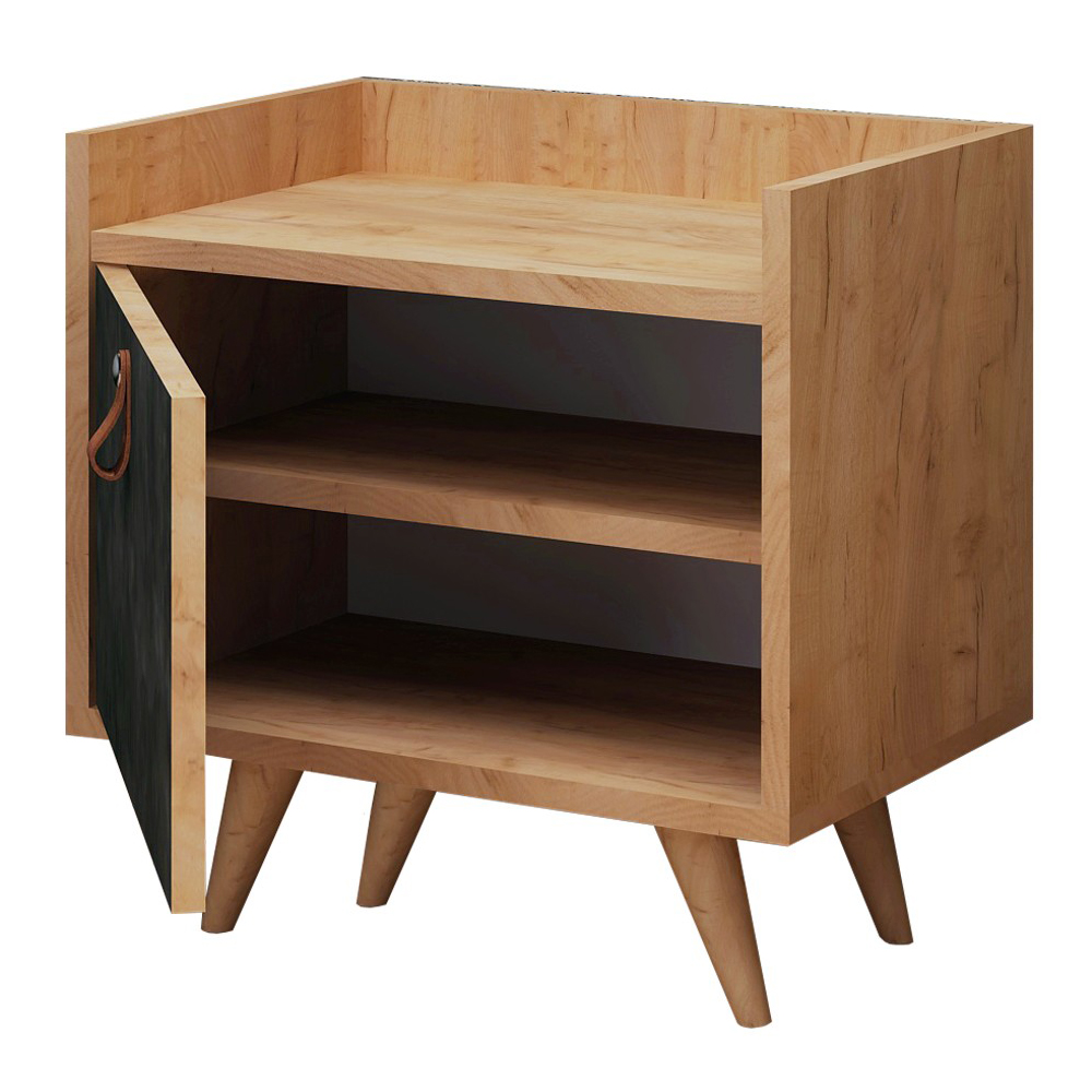 Szafka nocna Pajieto dąb/ciemny beton - zdjęcie 1