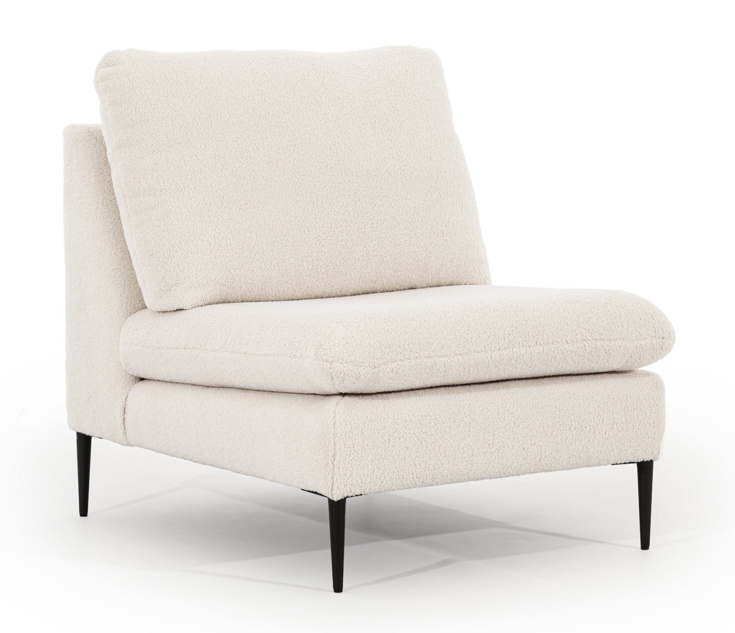 Fotel kubełkowy Mensanello beżowy w tkaninie boucle - zdjęcie 1