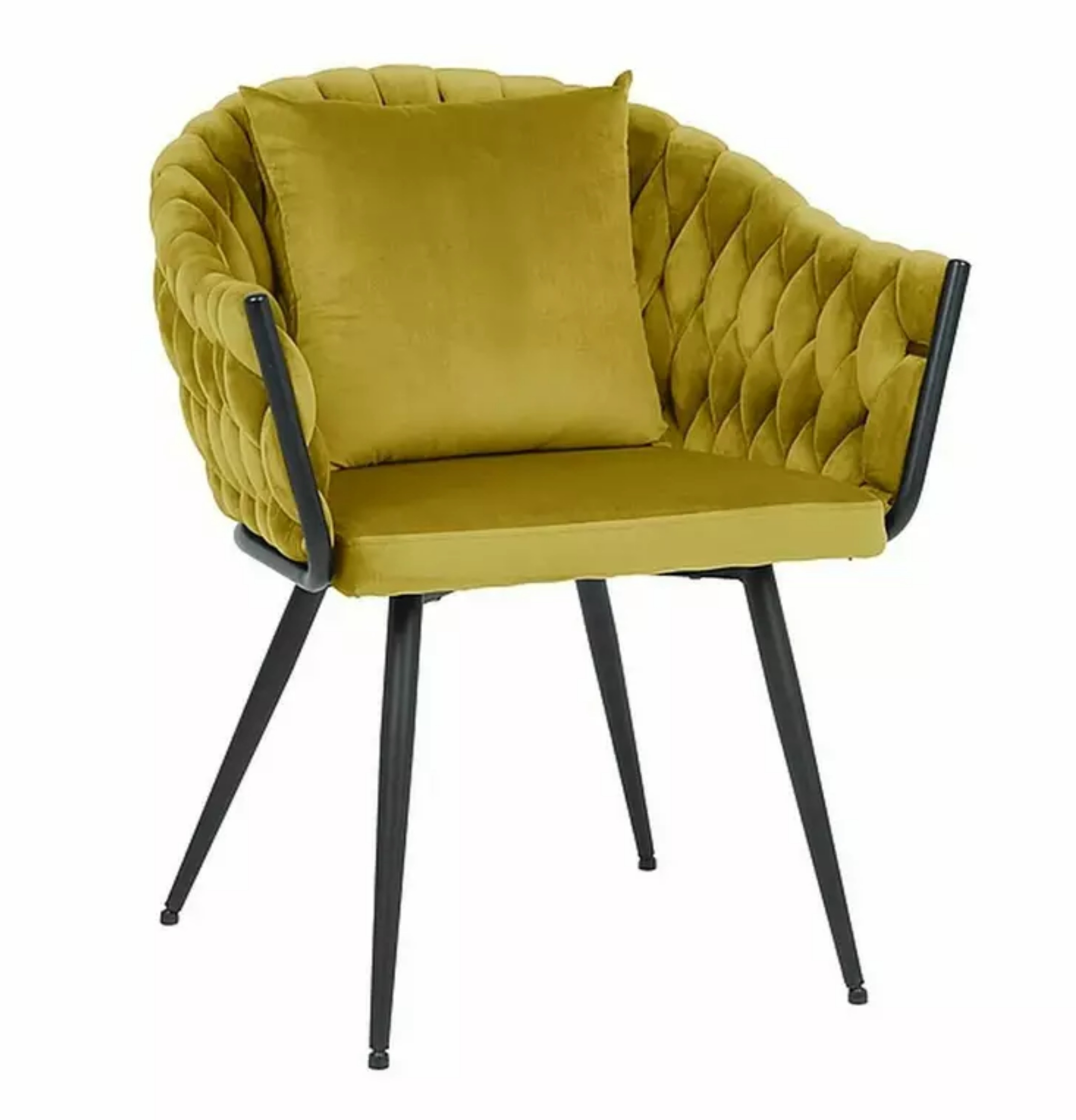 Krzesło tapicerowane Nuvo żółty velvet - zdjęcie 1