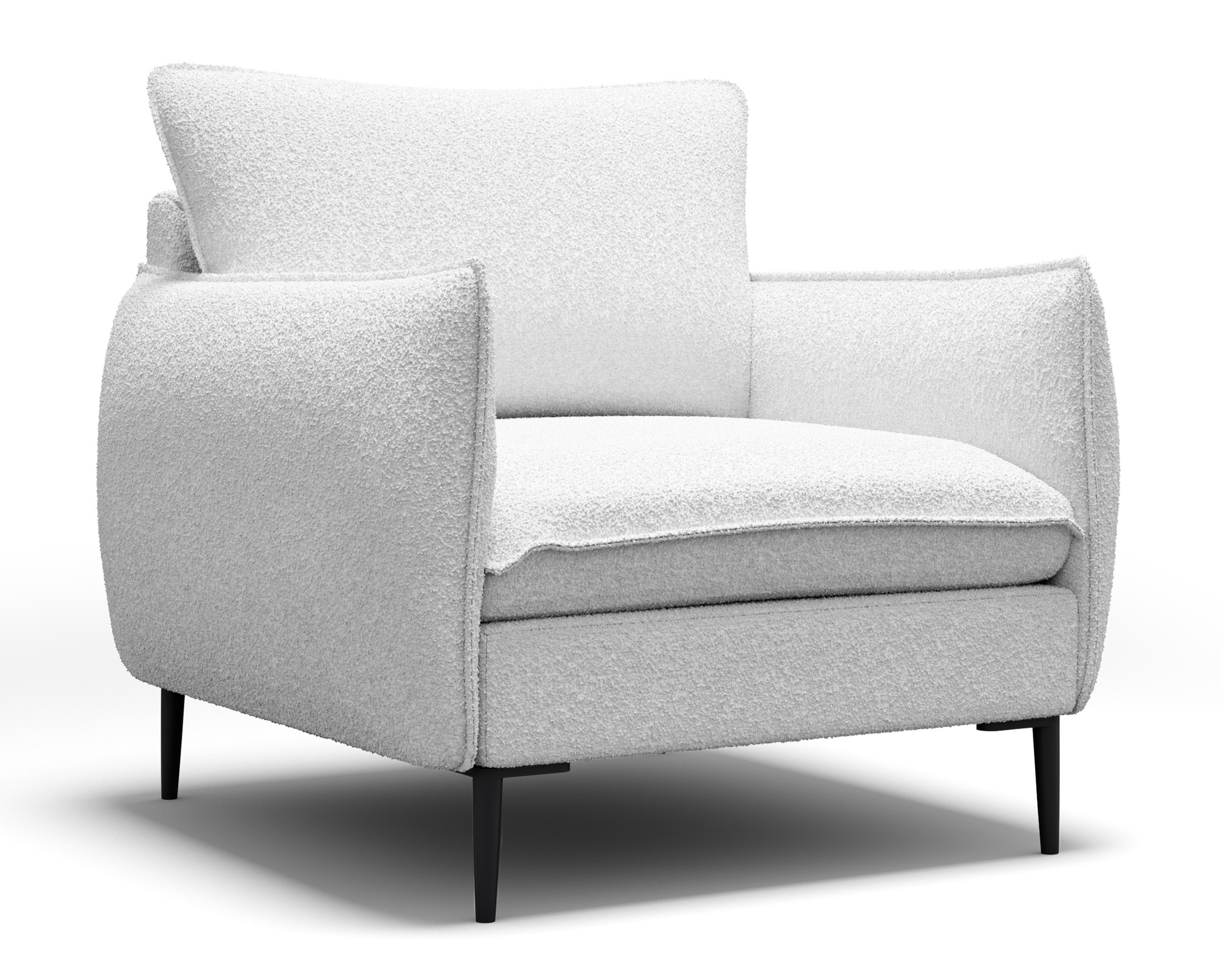 Fotel kubełkowy Cambiano jasnoszary w tkaninie boucle - zdjęcie 1