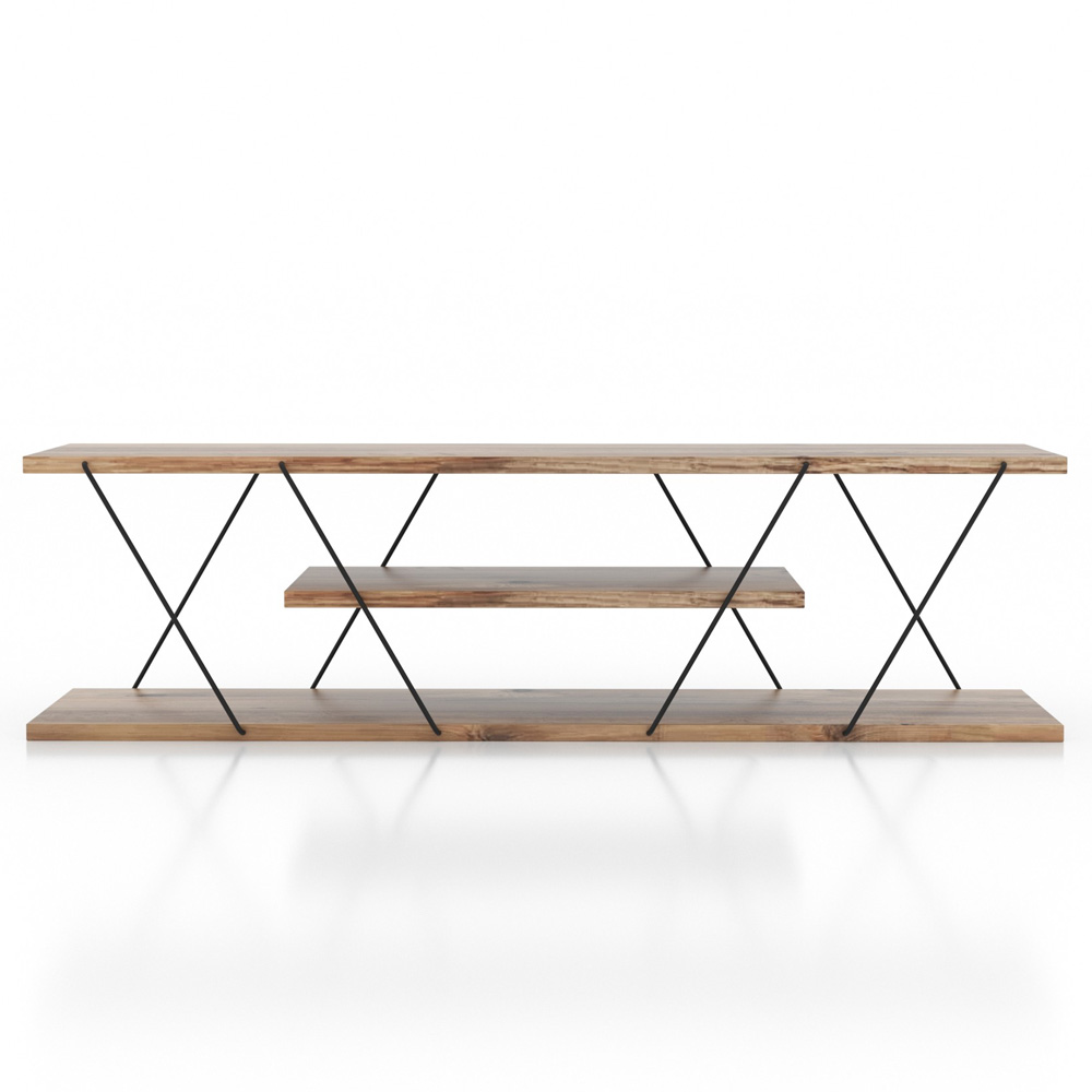 Szafka RTV Cocibolca nowoczesna czarny/orzech 120 cm - zdjęcie 1