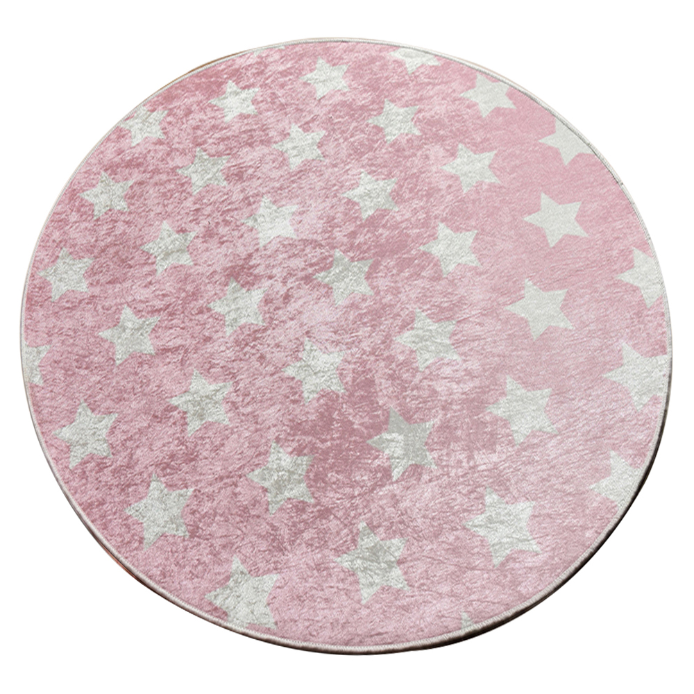 Dywan do pokoju dziecięcego Dinkley Yildiz różowy średnica 200 cm - zdjęcie 1