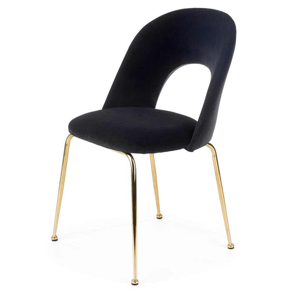 Krzesło tapicerowane Bergenia czarne - zdjęcie 1