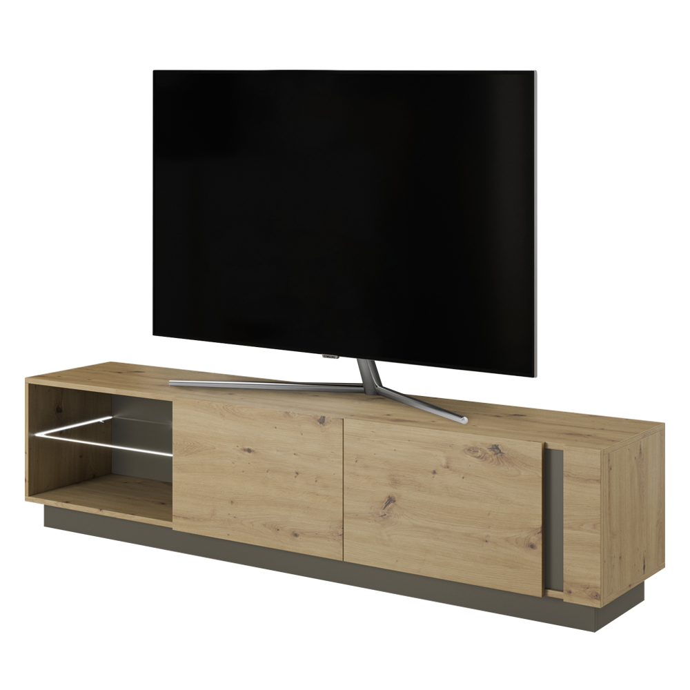 Szafka RTV Skoky 187 cm dąb z grafitem - zdjęcie 1