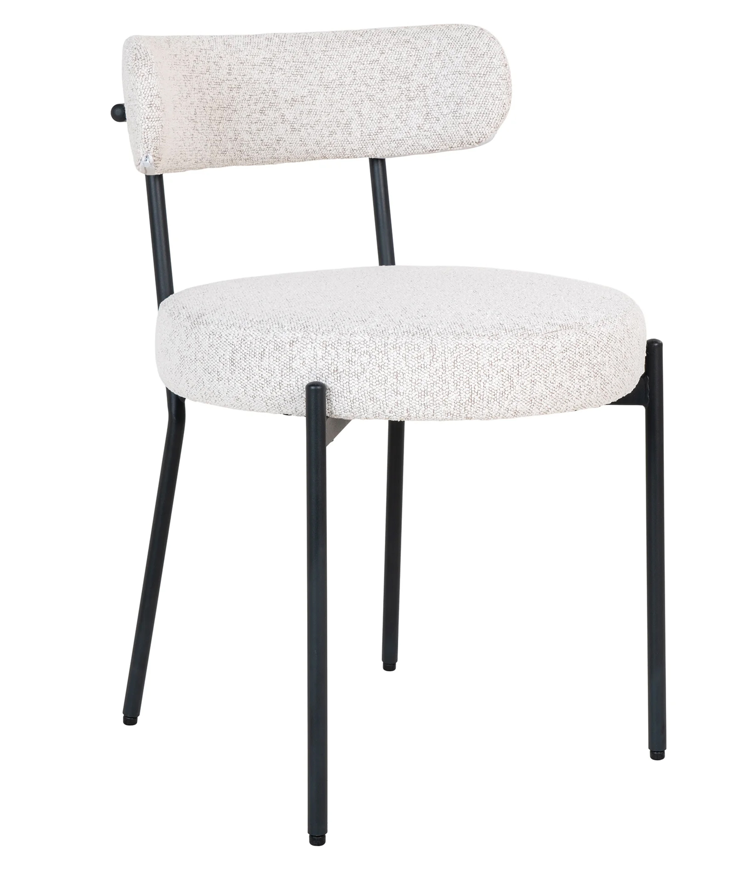 Krzesło tapicerowane Holstelly w tkaninie boucle białe - zdjęcie 1