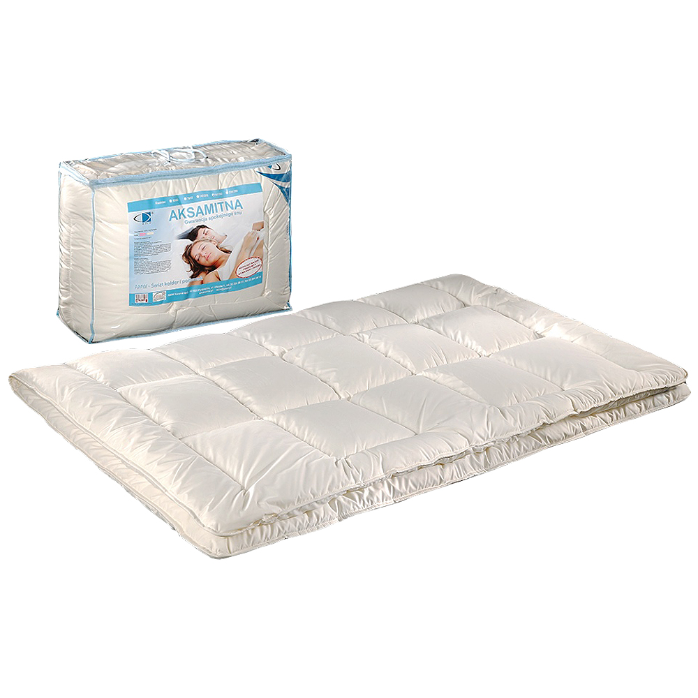 Kołdra Aksamitna Duo z poduszkami 50x60 cm kremowa - zdjęcie 1