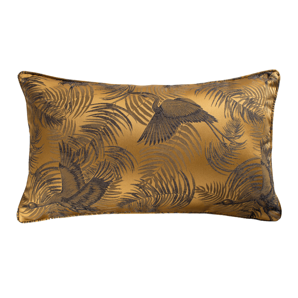 Poduszka dekoracyjna Halthel 30x50 cm złota z wzorem - zdjęcie 1