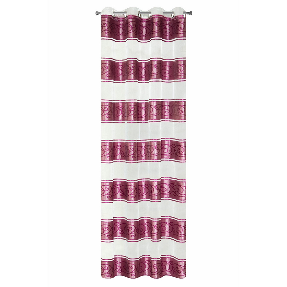 Zasłona Marteinn 140x250 cm z ozdobnymi satynowymi pasami - zdjęcie 1