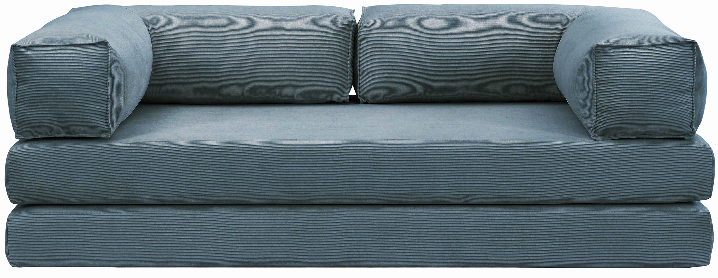 Kanapa rozkładana dwuosobowa Semassy granatowy sztruks z metalową ramą