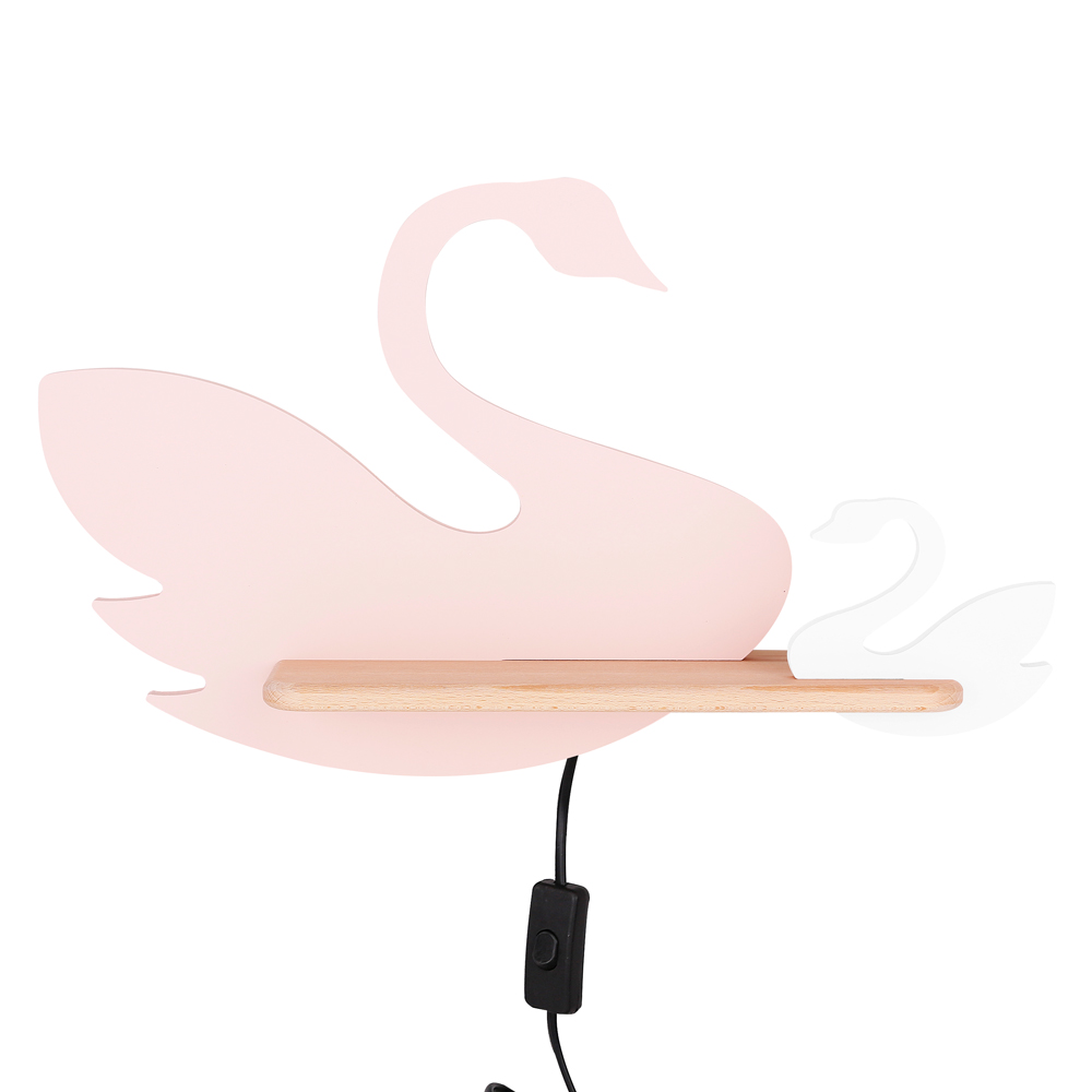 Kinkiet ścienny do pokoju dziecięcego Dreamie łabędź z przewodem różowy - zdjęcie 1