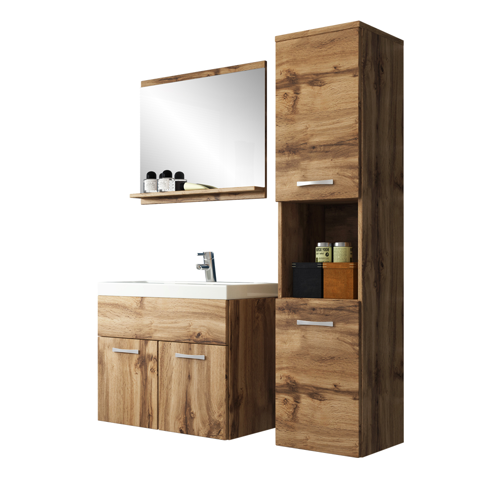 Zestaw mebli łazienkowych Sillali mały Dąb wotan  - zdjęcie 1