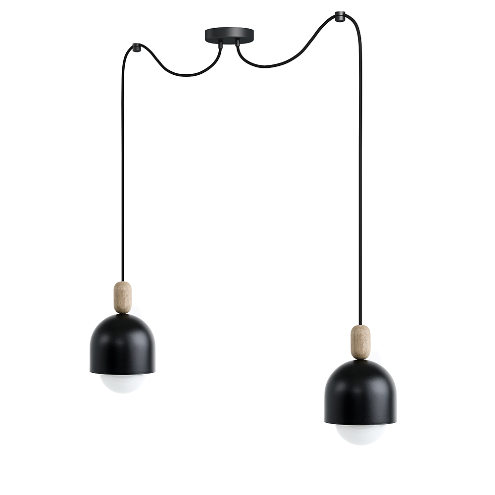 Lampa wisząca Opik 2 czarna B04 węgiel kamienny - zdjęcie 1