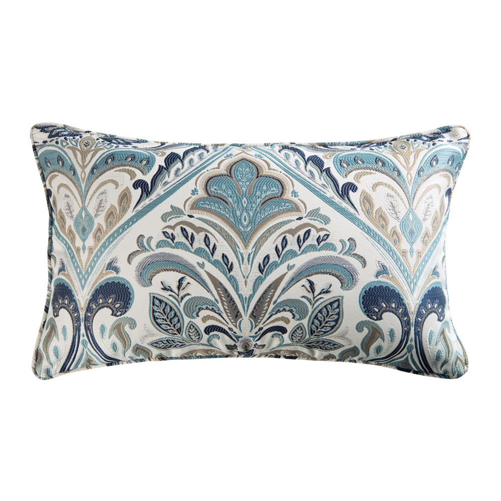 Poduszka dekoracyjna Firins 30x50 cm niebieska z wzorem - zdjęcie 1