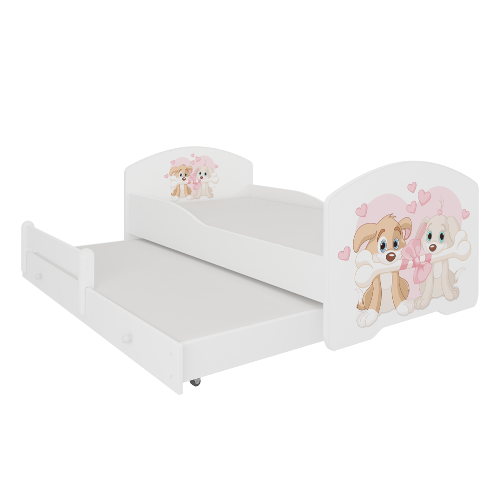 Łóżko dziecięce podwójne Blasius 160x80 cm z pieskami  - zdjęcie 1