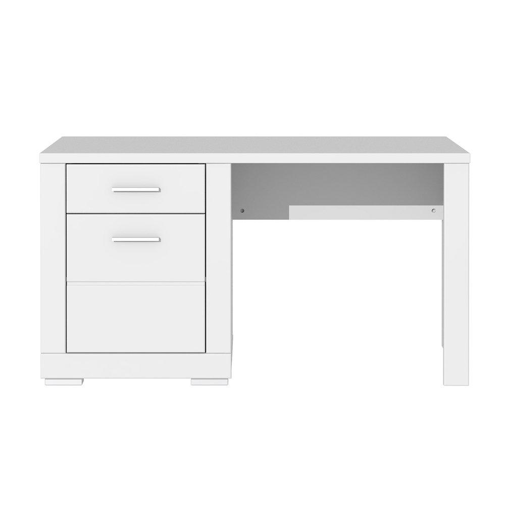 Biurko Snow 138x67 cm z szafką i szufladą - zdjęcie 1